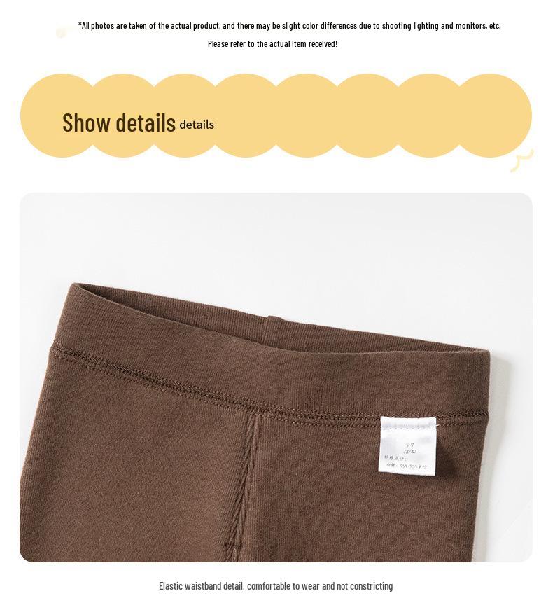 Girls' Fleece-Lined Cotton Leggings - Autumn/Winter 2025 Collection