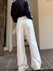 Women's High Waist White Retro Straight-Leg Jeans - Slimming, Versatile, Wide-Leg, Long Pants