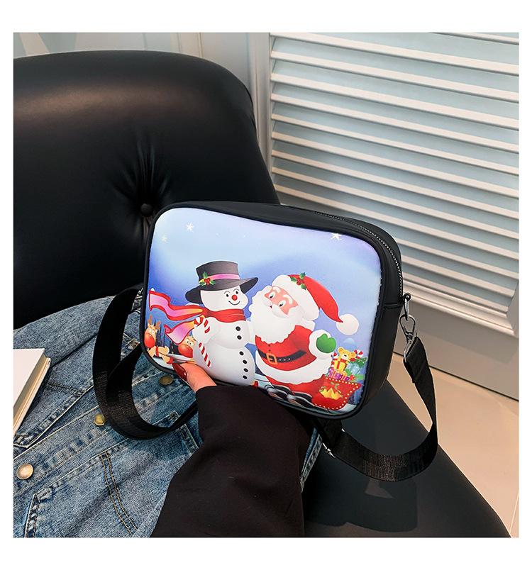 

This year s popular small square bag 2024 winter new women s bag Halloween graffiti shoulder bag personalized casual messenger bag