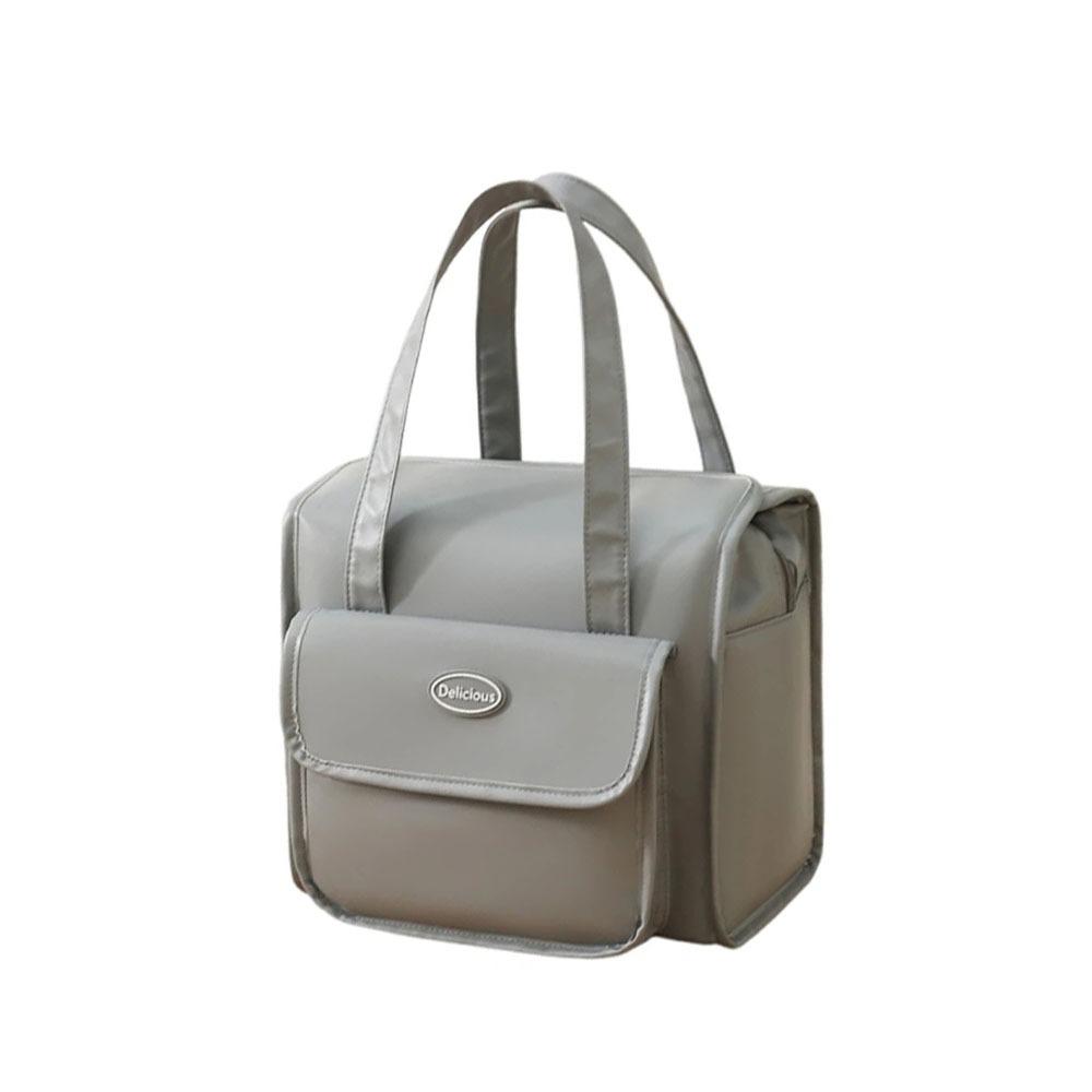 

Водонепроницаемая Изолированная Сумка для Ланча Подкладка PEVA Сумка-Тоут для Еды Портативный Органайзер для Ланча Вечеринка-Фуршет серый