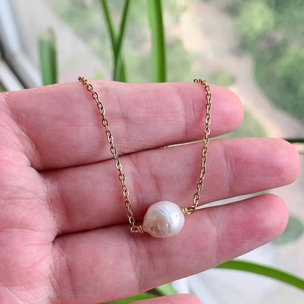 Настоящее натуральное пресноводное жемчужное ожерелье для женщин Неправильной формы Круглый Квадратный Монетка Палочка Капля Барочный Жемчуг Подвеска Ожерелье Чокер