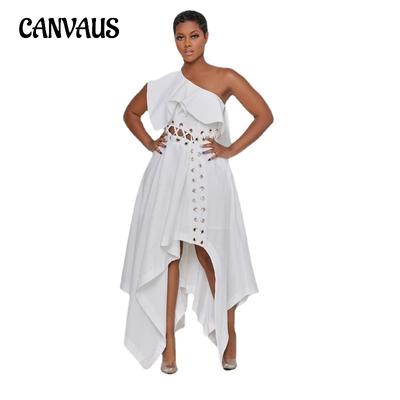 Frühling und Sommer Sexy Big Swing Temperament Kleider Plus Größe Damen Kleid