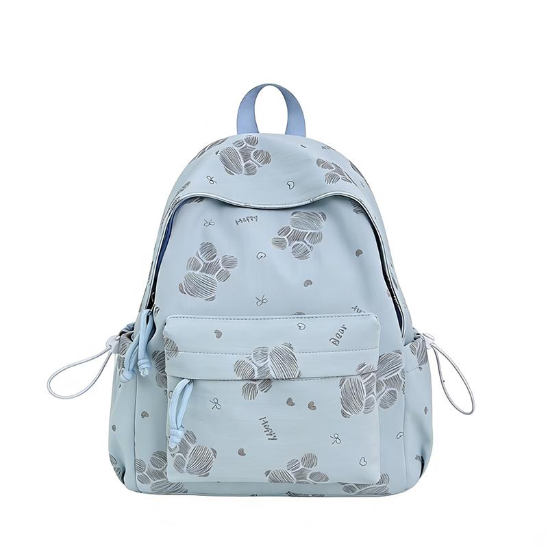 Women's Bear Printed Backpack Student's Lightweight Schoolbag