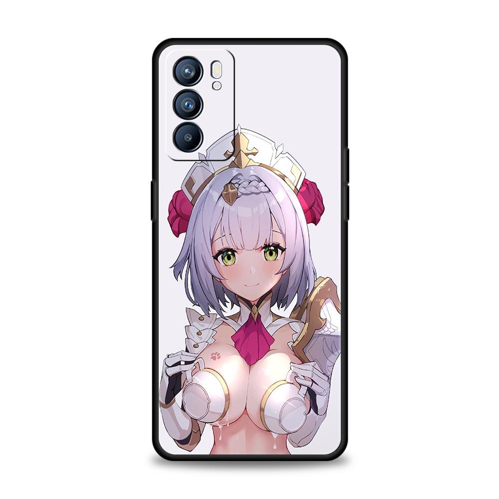 Genshin Impact Sexy Girl Phone Case For Oppo A54 A53 A52 A9 2020 A15 A95 A16 A76 A74 A12 Find X5 Reno7 Reno6 Pro Plus 5G Cover