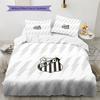 Santos FC Pattern Bedding Quilt Set  Home Decoration  Gift (1 * duvet cover + 2 * pillowcase  without core)