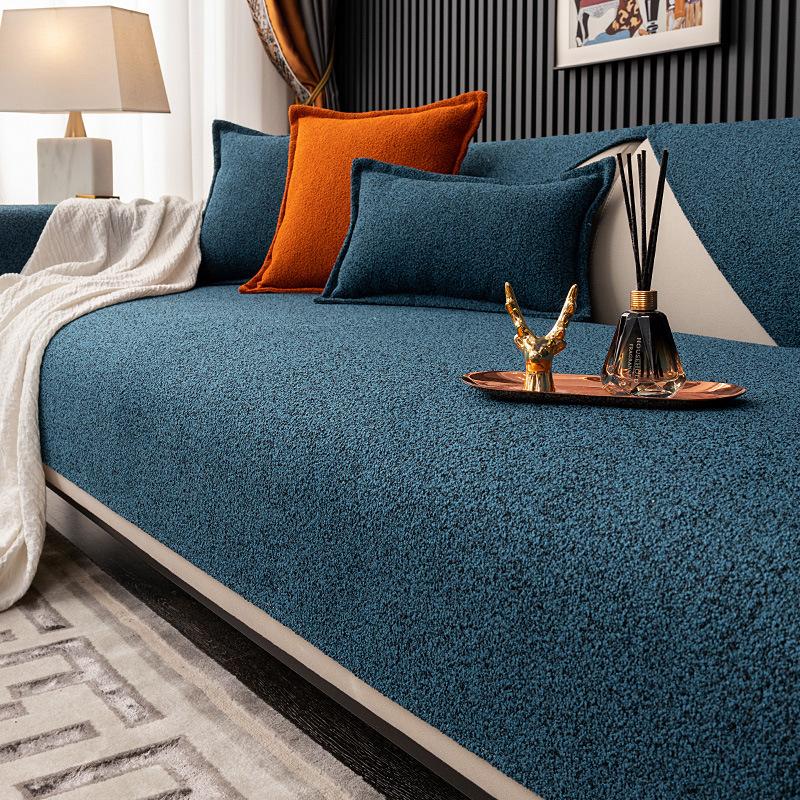 

Светильник для диванной подушки, роскошный современный универсальный чехол на четыре сезона, нескользящий чехол для дивана, простой тканевый чехол для подушки сиденья 70*120cm синий