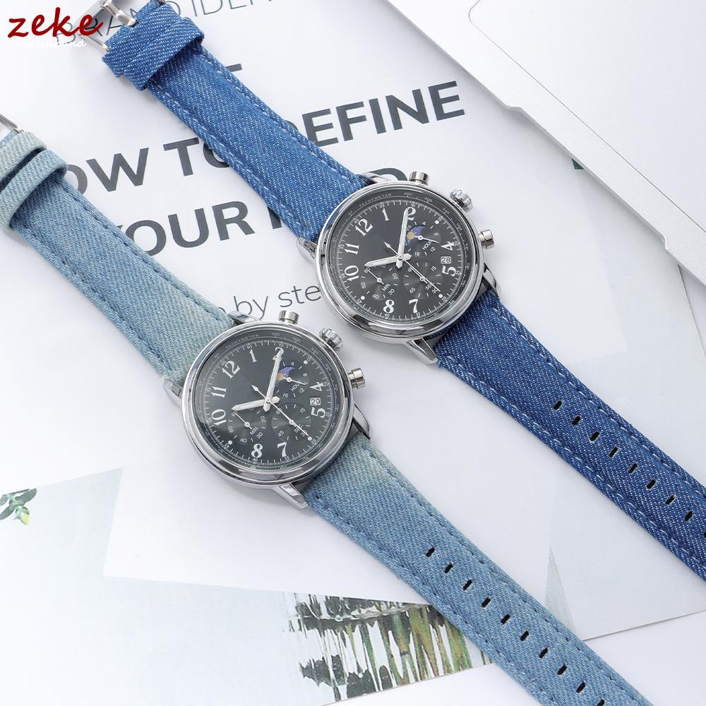 Denim Fabric Nylon Watch Band Canvas Watch Strap 22mm 24mm Universal Bracelet for Men Women with Pin Buckle Smartwatch Soft Belt