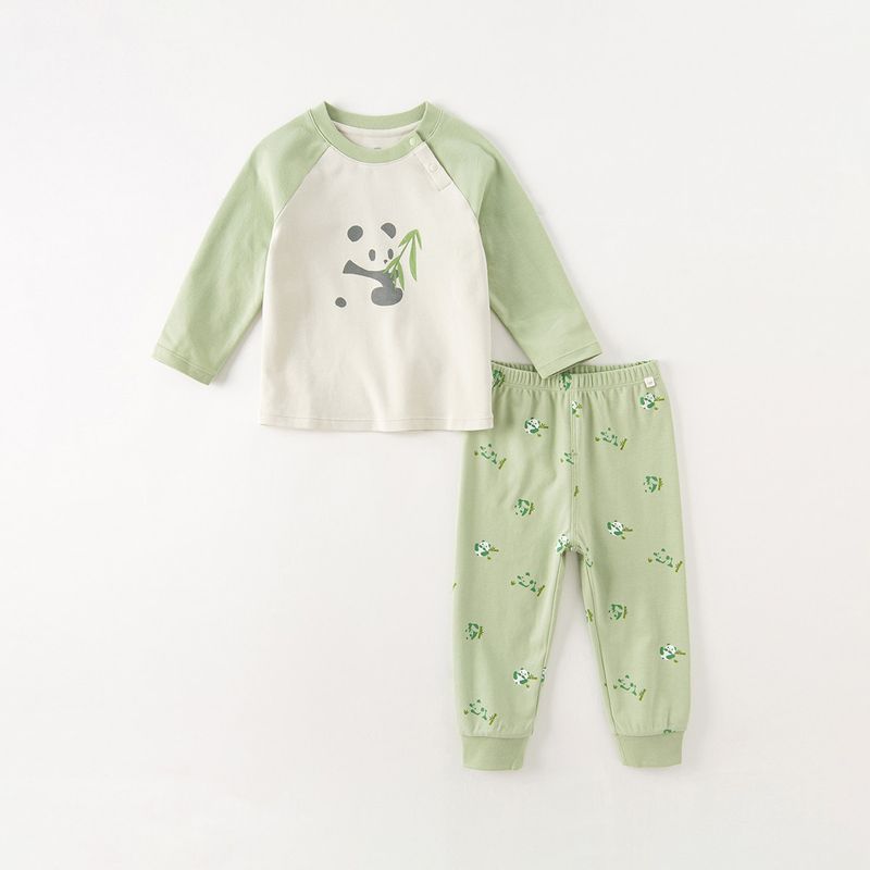 Dave & Bella Children s Underwear Suit Spring New Pajamas Boys  Long Johns Top & Bottom Two-Piece Girls  Pajamas