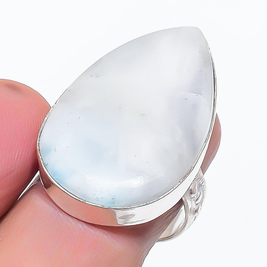 Natural Moonstone Gemstone Handmade 925 Sterling Silver Jewelry Ring Size 8 A6C74