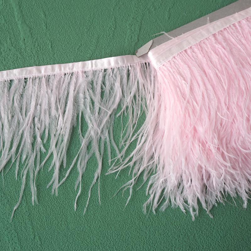 Ostrich Feather Fringe - Various Colors, 10-15cm, 1 Meter for Clothing Accessories