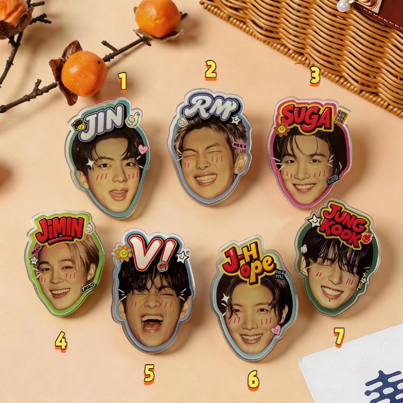 

7 шт. Милый держатель для телефона в стиле граффити BTS, PopSocket с лицом участника K-pop айдола, подставка-держатель для фанатов ARMY 7pcs
