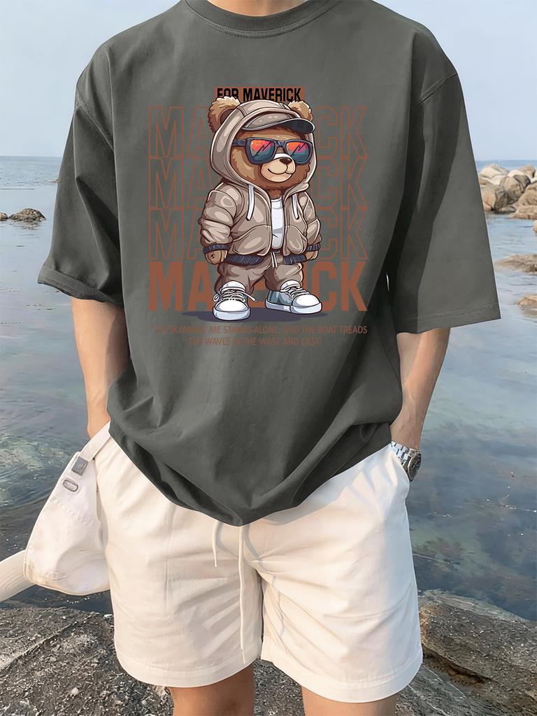 Funny Toy Bow Bear Cartoon Prints TShirts Womens Summer Cotton Short Sleeve Tees Loose ONeck Soft Tops Casual Womans Clothes