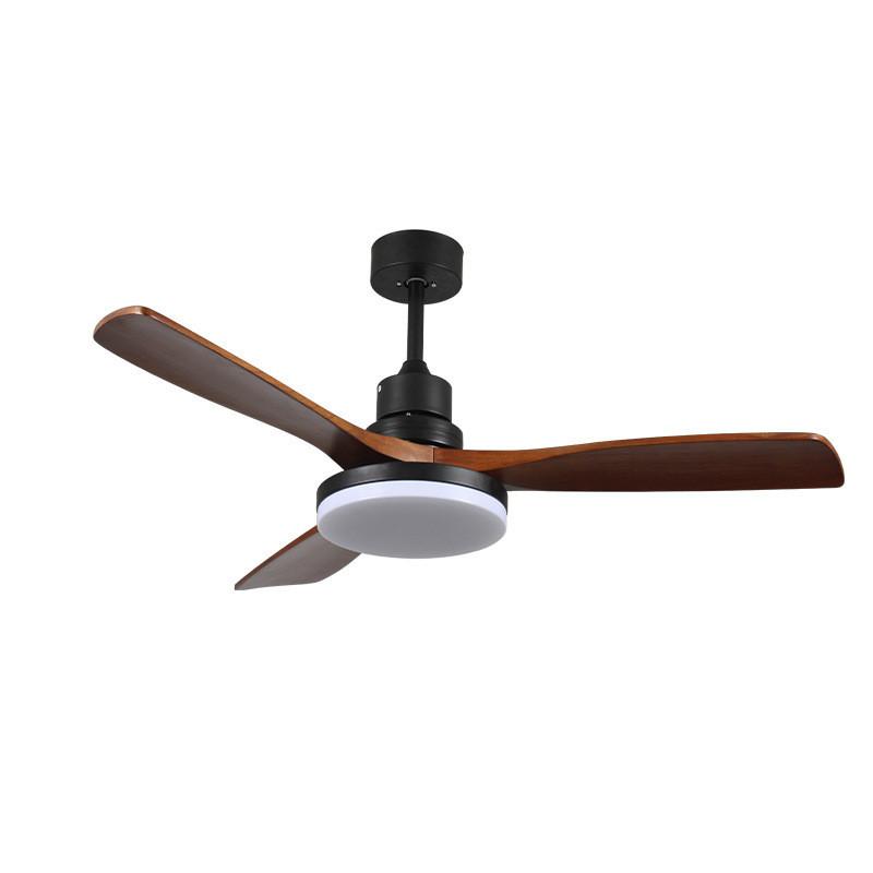 45W Full Spect Household Intelligent Variable Frequency Living Room Electric Fan Light Solid Wood Retro Restaurant Fan Light