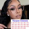 Women‘s Short-sighted Glasses Fashion Transparent Blue Light Oversized Eyeglasses Prescription Computer Myopia Glasses TR90
