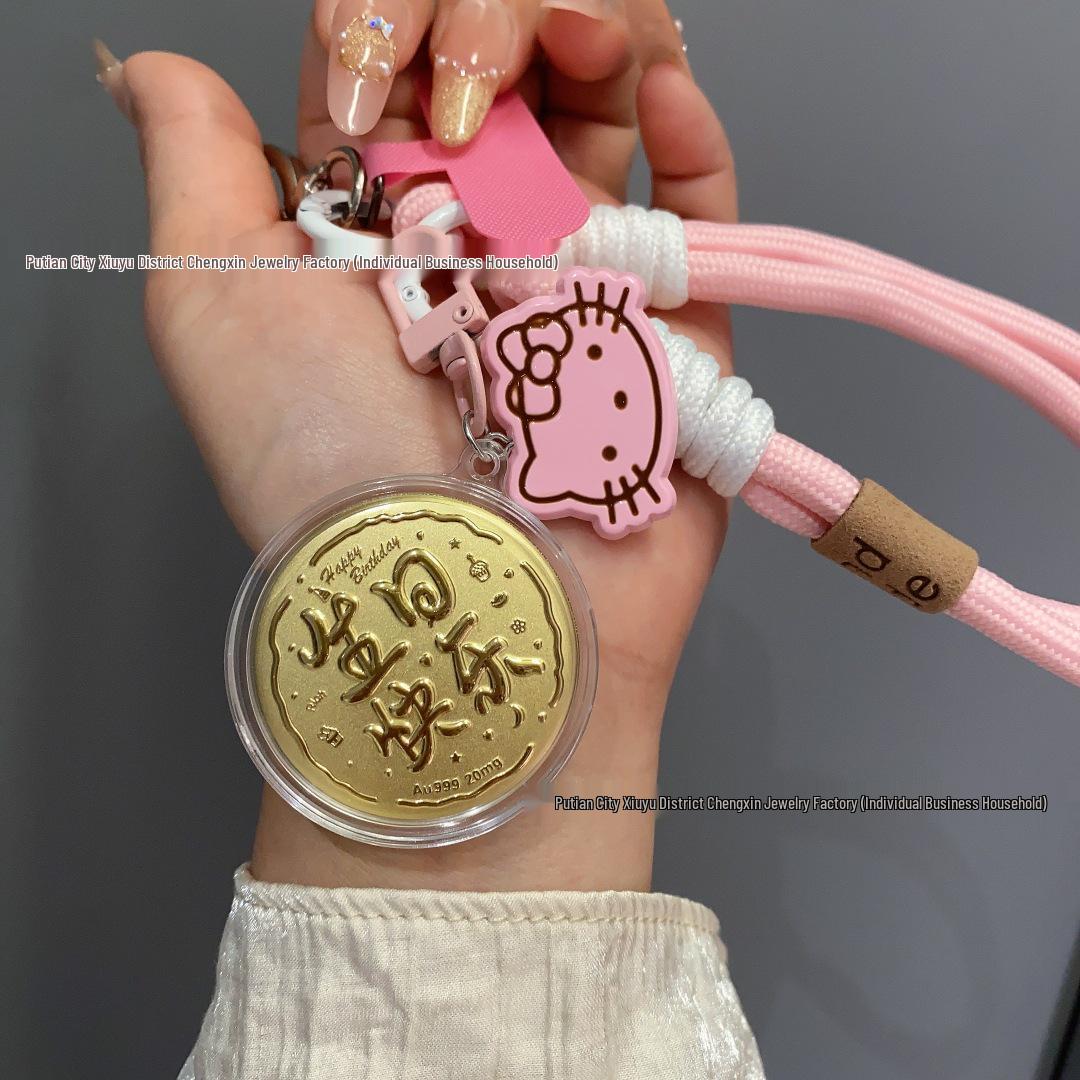 999 Pure Gold Mobile Pendant/Keychain – 20mg Milk Tea, Hamburger & Fries Bag Charm