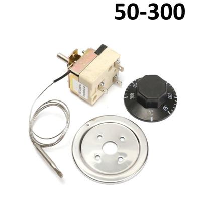 Termostato AC 250V 16A 50-300/50-400 gradi Celsius manopola liquido regolatore di temperatura in aumento NO NC per forno elettrico