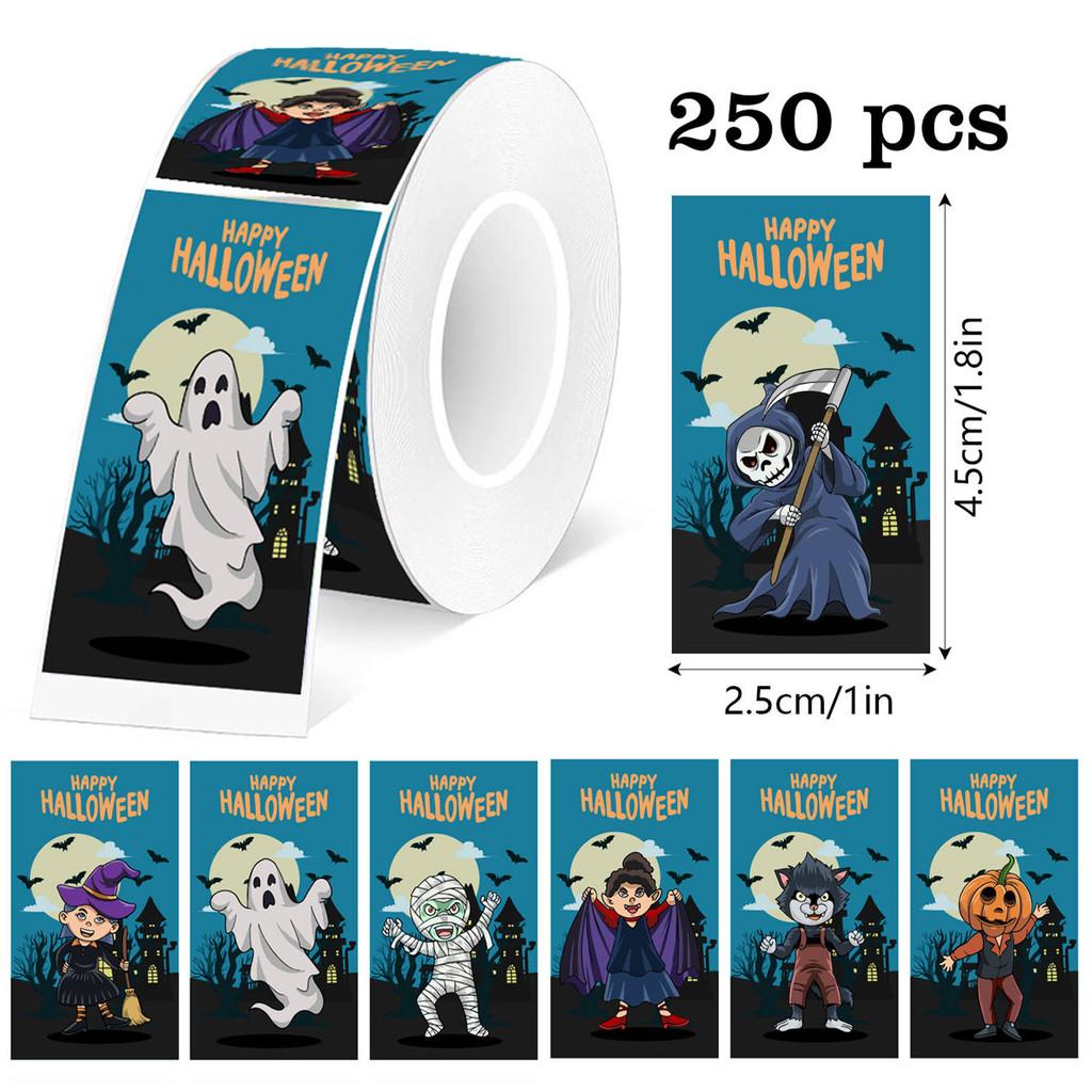 250-Piece Halloween Spooky Doll Graffiti Stickers (3 Styles) - PVC Self-Adhesive DIY Decals for Water Bottles, Notebooks & Party