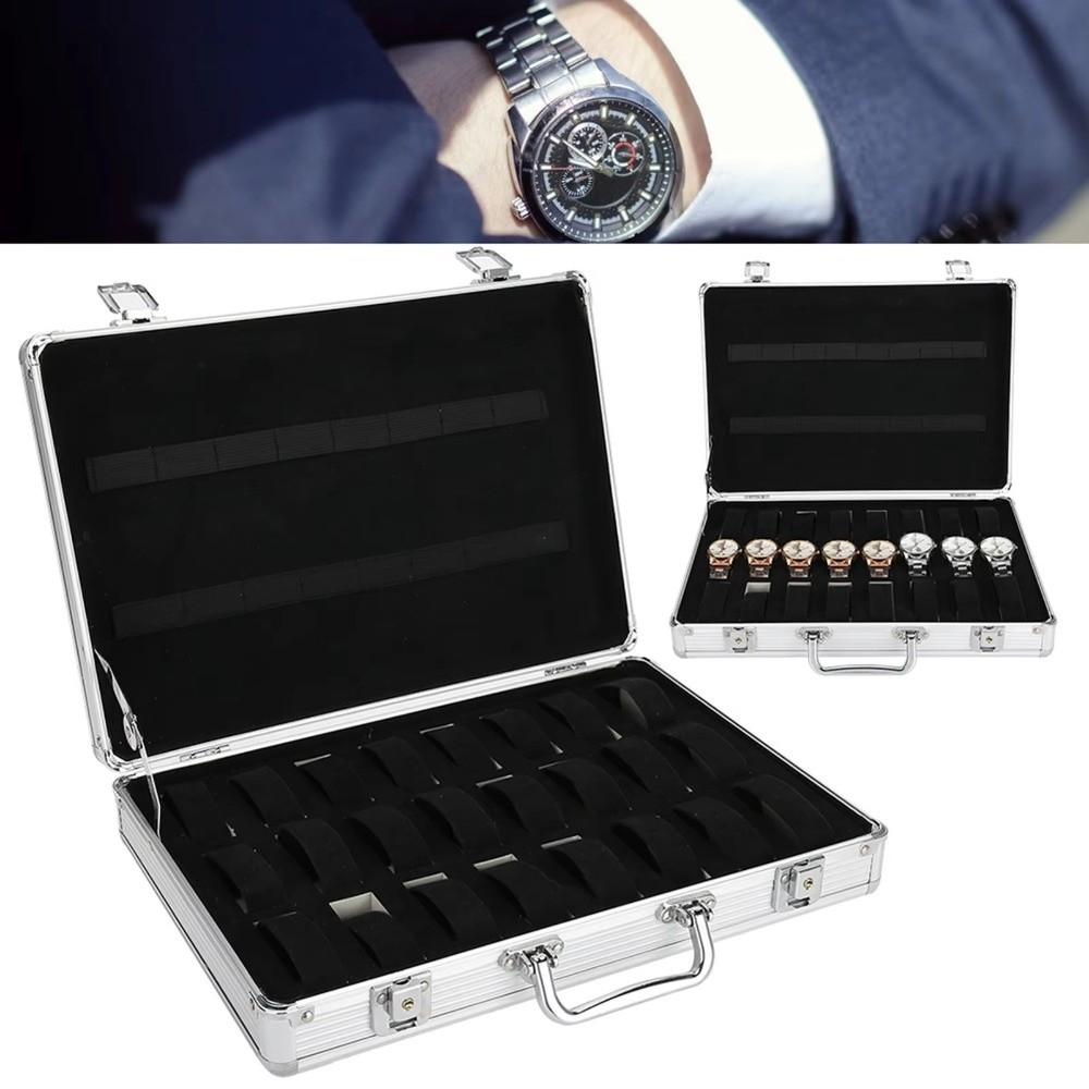 24/32Grid Aluminum Watch Box Aluminum Alloy Watch Display Case  Trade Briefcase