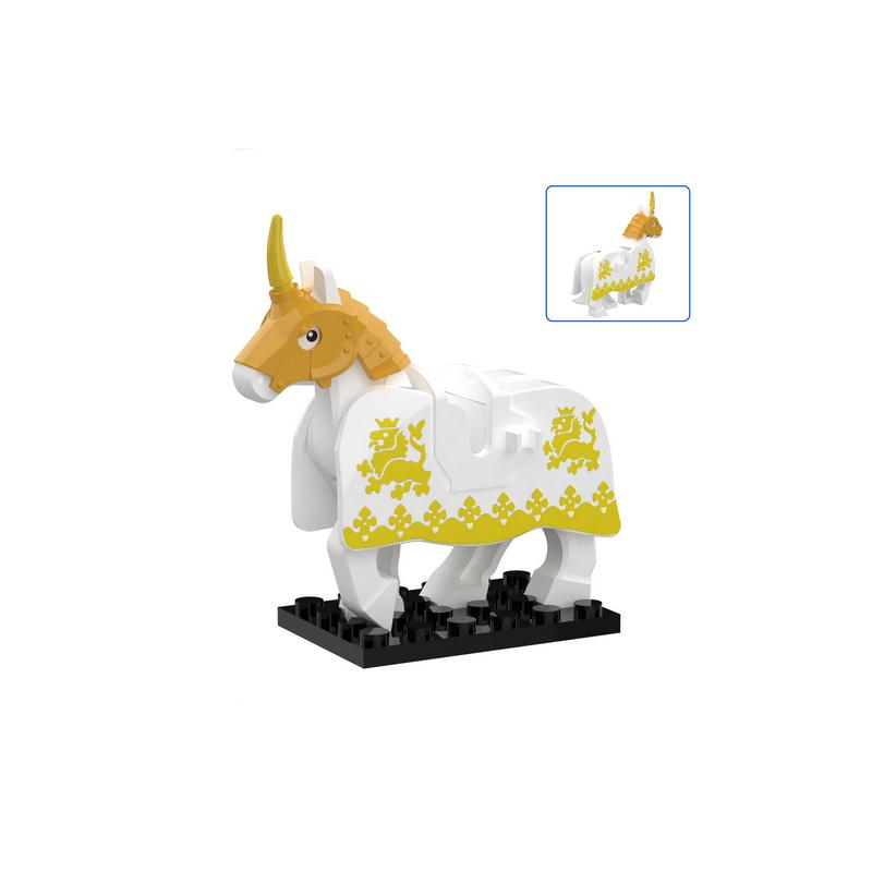 Militära Medeltida Byggklossar Soldatfigurer Riddare Utrustning Djurtillbehör Fäste Rüstning Krigshäst Miniklossar MOC