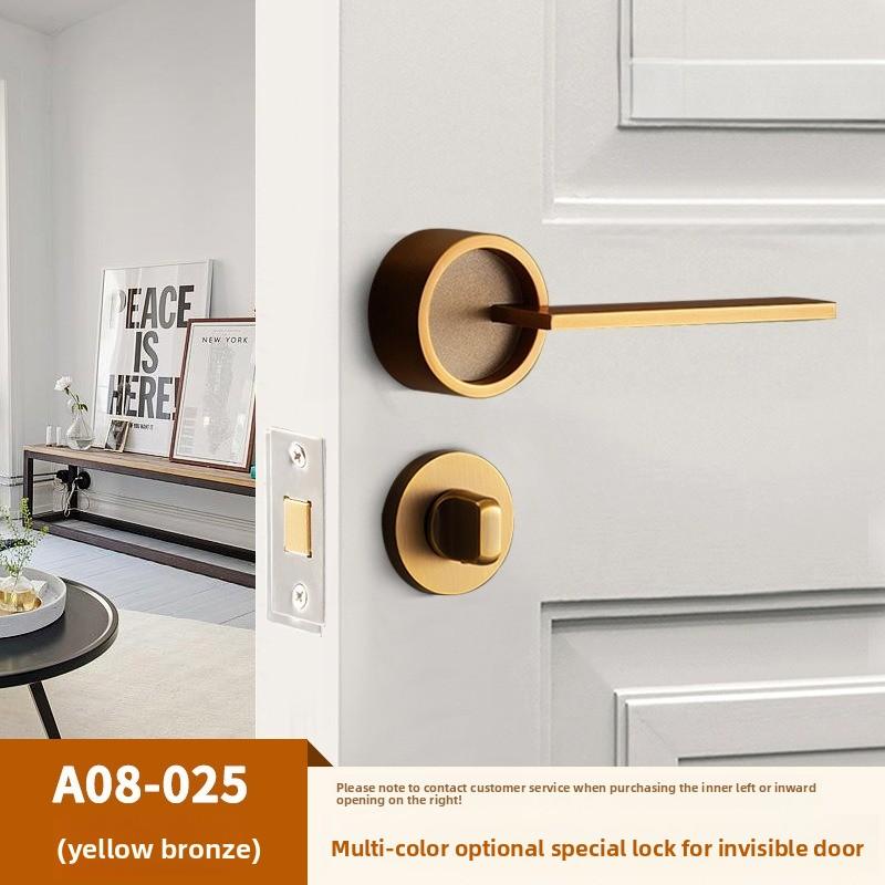 Stainless Steel Bathroom Keyless Door Lock Household Wooden Door Handle Lock Indoor Black Red and Green Indicator Door Handle