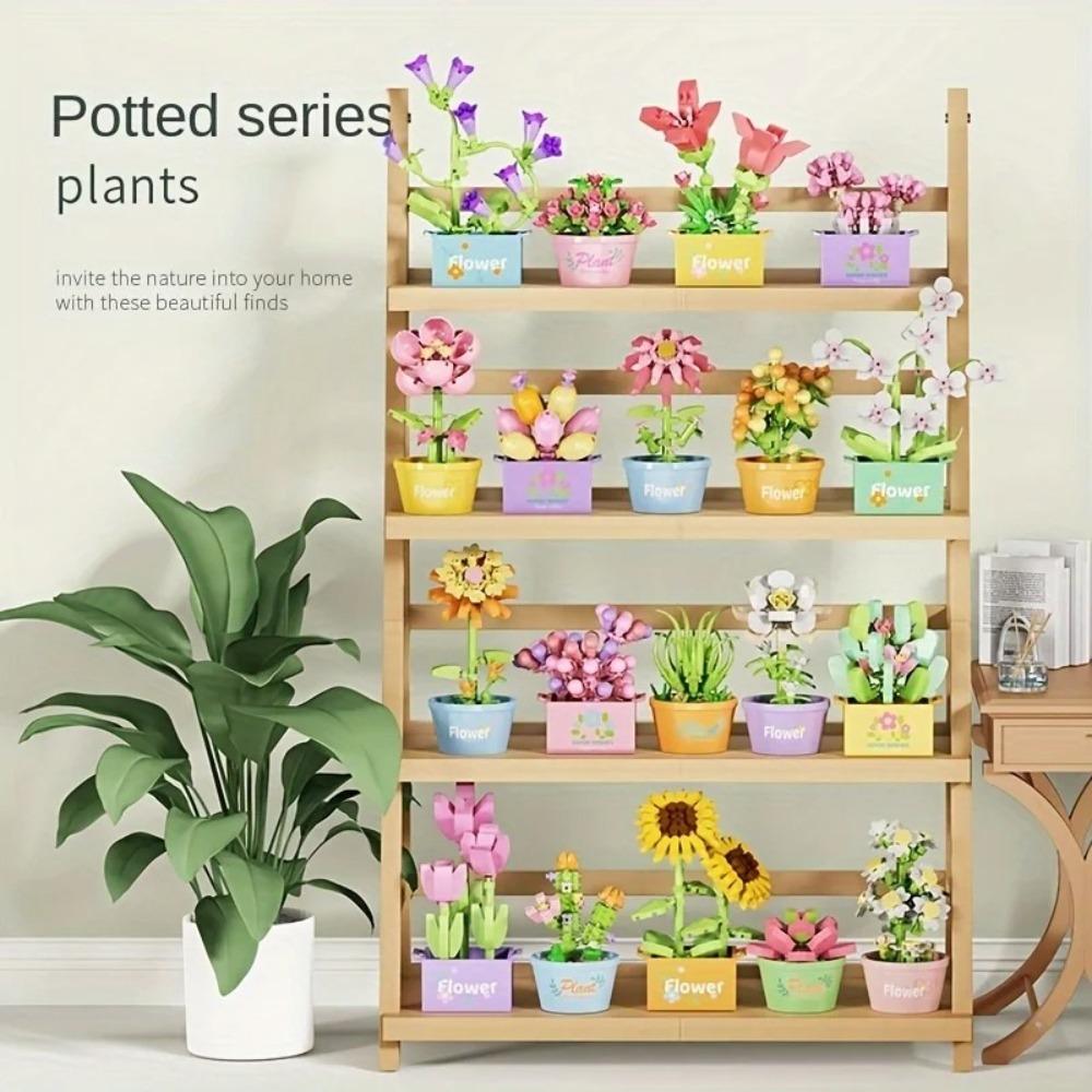 

DIY Succulent Potted Model Educational Toys Succulent Building Block Set фіолетовий