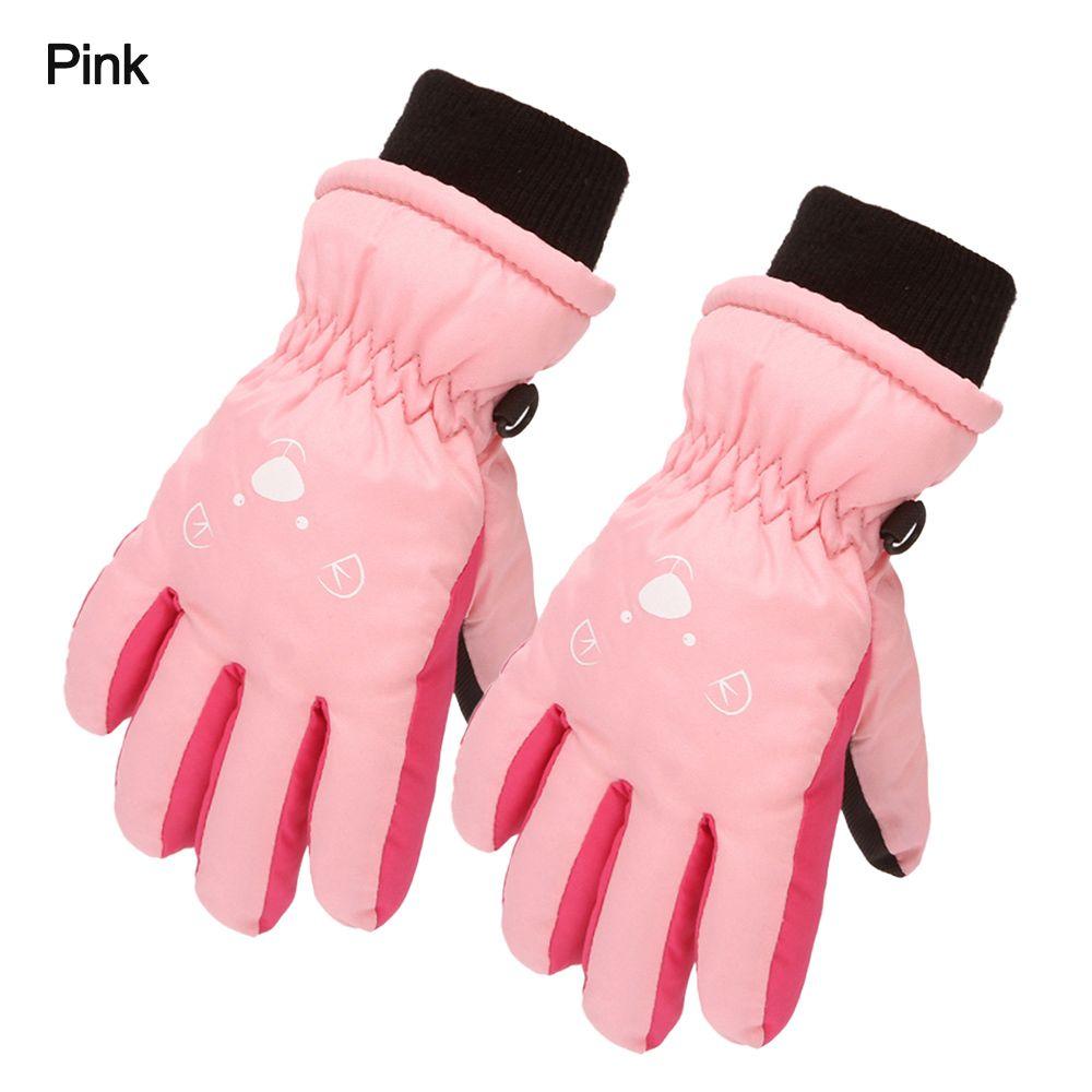 Children Boys Girls Cartoon Cute Non-slip Thick Warm Waterproof Kids Ski Gloves Sports Mittens