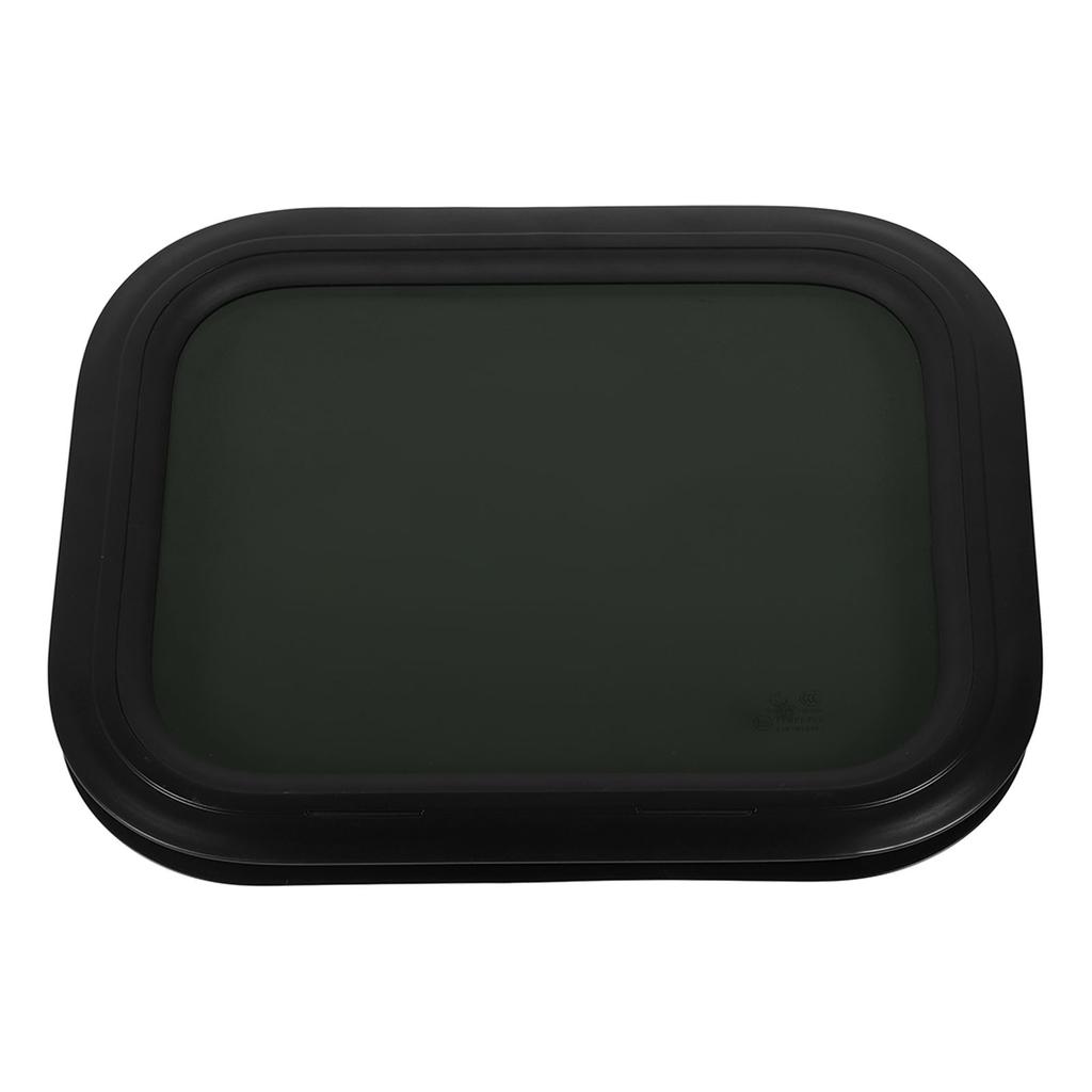RV Fixed Window 500 X 400mm Black Aluminum Alloy Round Corner Glass With Fixing Ring For Trailer Camper For Wall