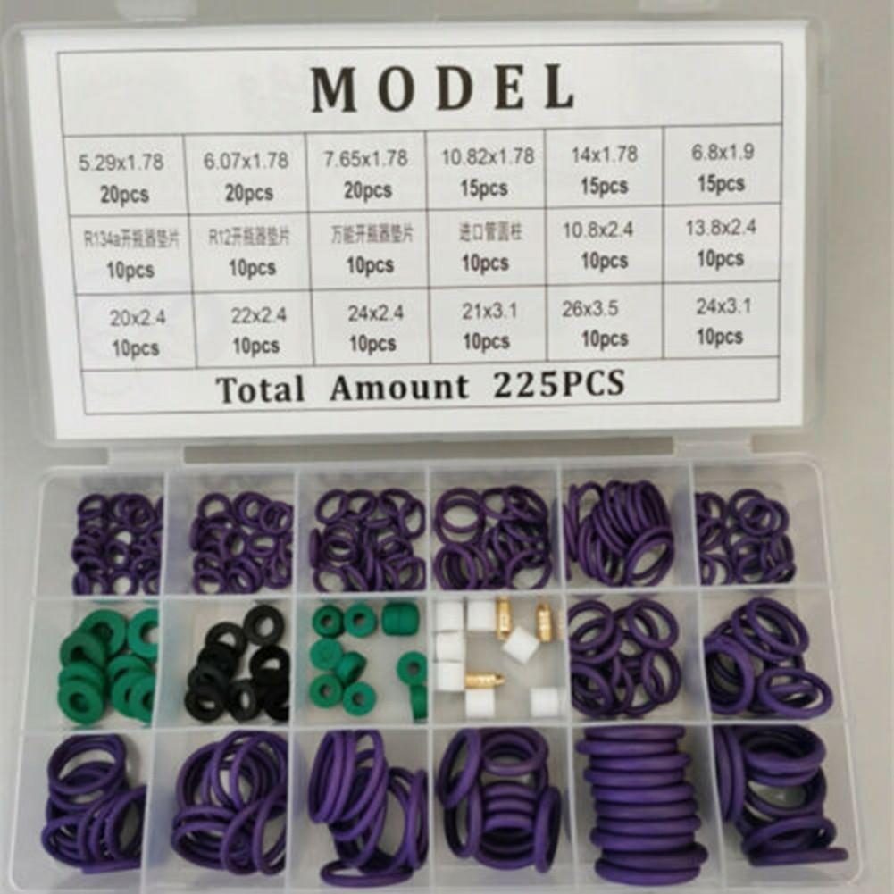 18 Models O Type Ring Gaskets 225pcs Set Air Conditioning Automotive Car