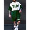 New Summer Men's Outdoor Sports Short Sleeve Breathable Suit Letter Pattern Design Leisure Fashion Street Style Two Piece Set