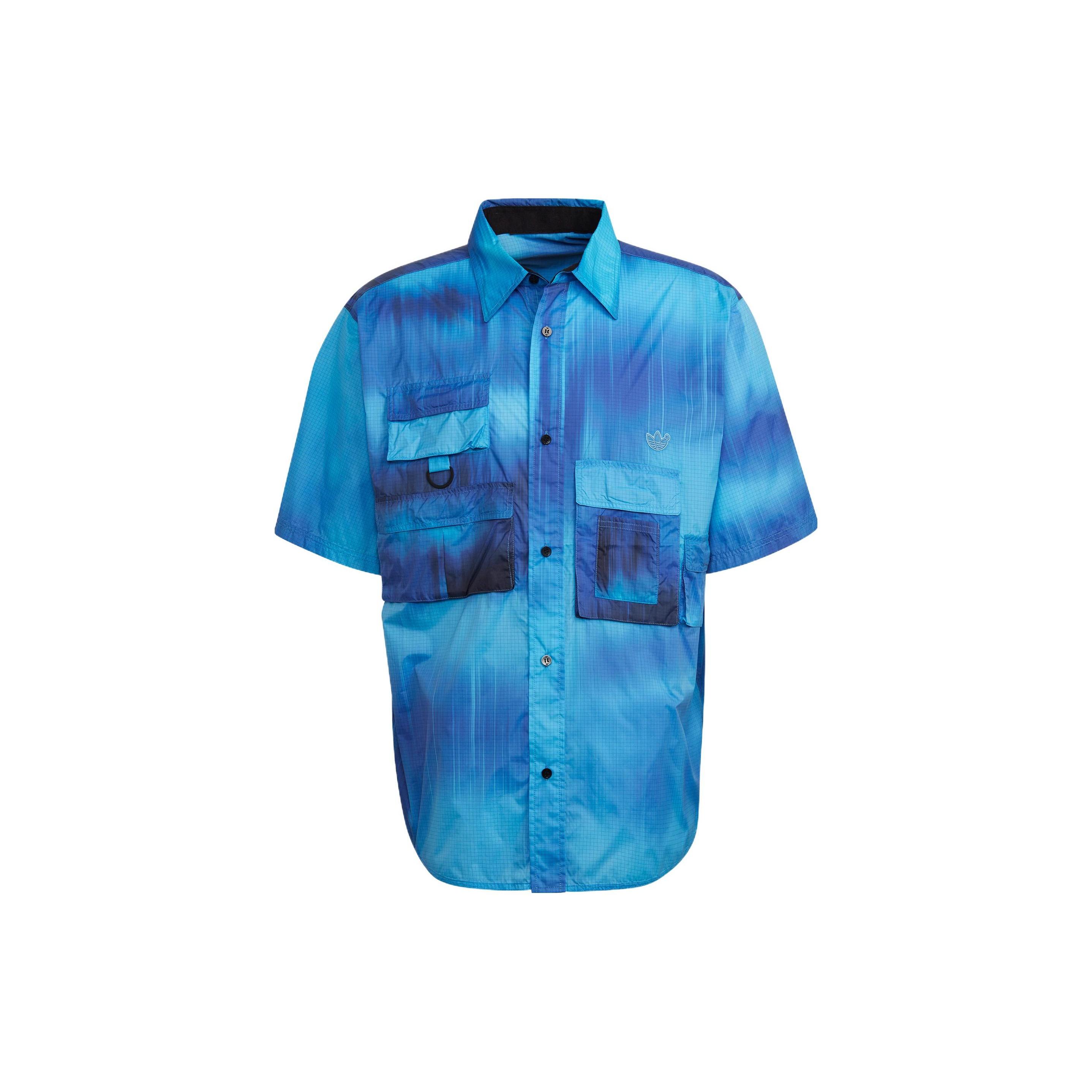 adidas Gradient Pocket Sports Short Sleeve Shirt Blue Men s HD4809 M