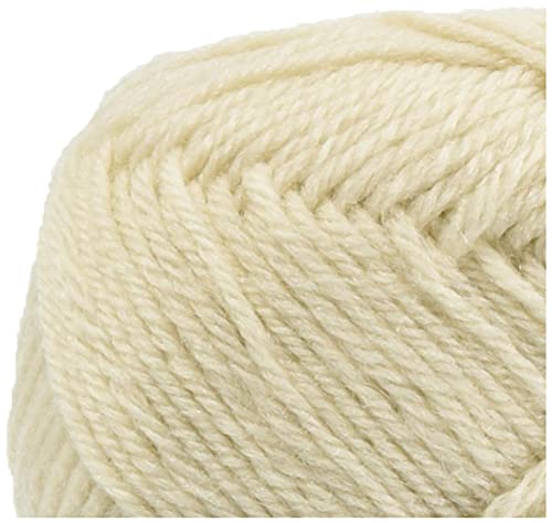 Hamanaka Pure Wool Medium-Fine Yarn, Col. 2, Cream, 40g, Approx. 160m, Pack of 5, 0012