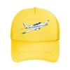 Vintage Twin Engine Airplane Line Ar Mesh Baseball Cap Polyester Forward Observations Hat Adjustable Golf Hat Summer