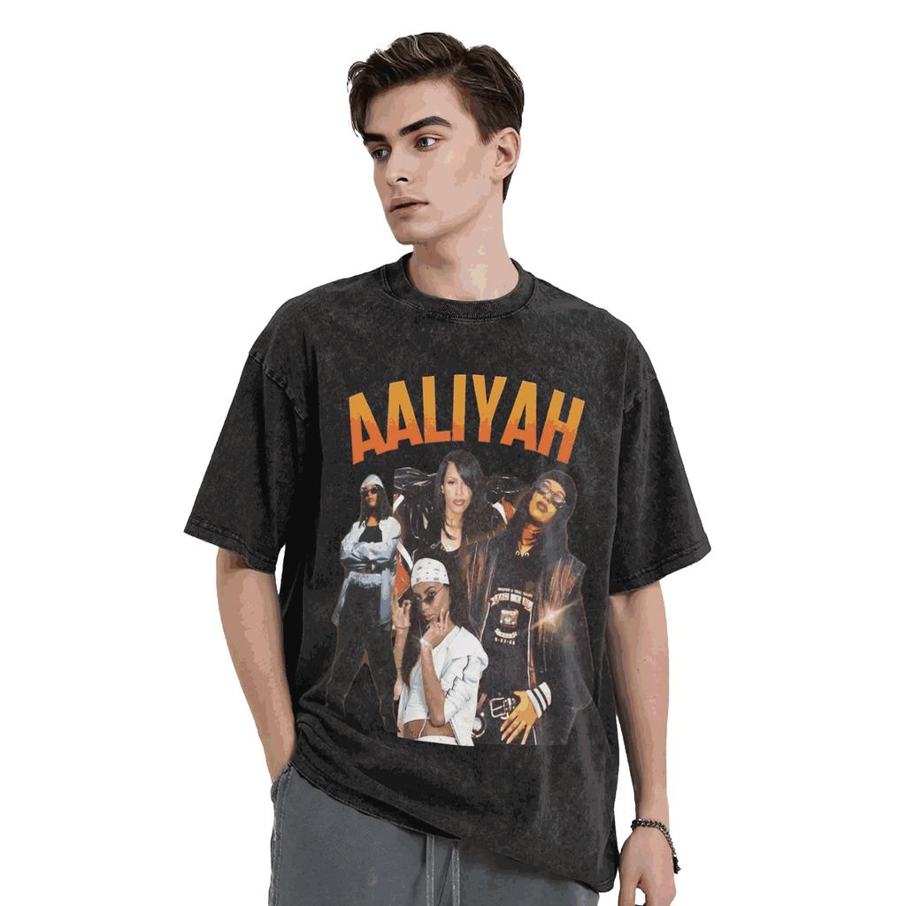 Comfort Colors Aaliyah Tees Pop Hip Hop Music Merch Shirt Retro 90s Casual Unisex T-Shirt Short Sleeve Men's and Women's