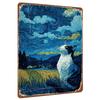 Van Gogh Sternennacht Kunst Katze Metall Wanddeko Eisenmalerei Wohnzimmer Schlafzimmer Heimdekoration