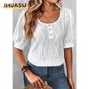 Women's Fashion Casual Short Sleeve O-Neck Blouses & Shirts