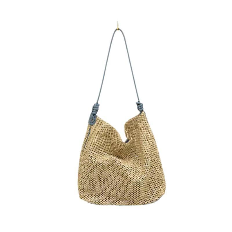 Summer Hand-Woven Bags, Seaside Wind Straw Bags, Shoulder Bags, Large-Capacity Women'S Tote Bags
