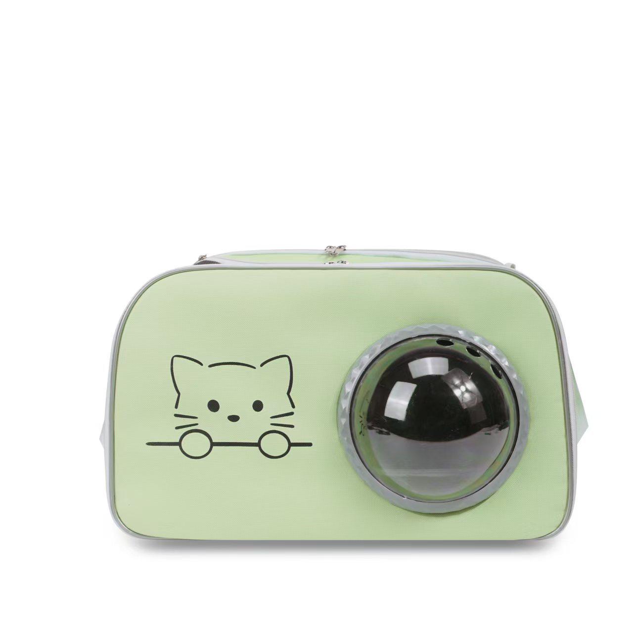 

Cartoon Cat Space Carrier Crossbody Bag - Large Capacity, Portable Pet Bag for Outdoor Use 4-piece Set with Pillow, Blue