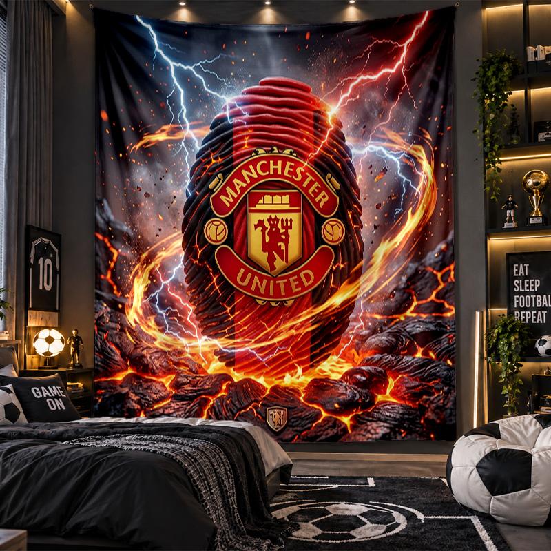 Wandbehang Tapisserie Manchester United Drucktuch für Wohnzimmer Schlafzimmer Heimdekoration