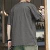 Men Dark Gray Henley Neck Pocket Short Sleeve T Shirt