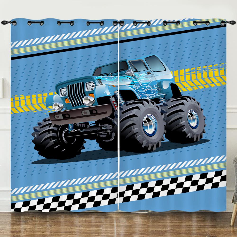 Curtain Car Off-Road Vehicle 3D Digital Printing Blackout Curtain Punching