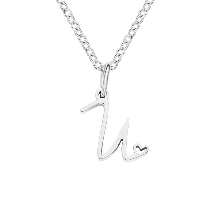 eManco Women's Niche Stainless Steel Letter Clavicle Necklace