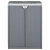 Trash Can with 2 Flaps Gray 65x45x88 Cm PP