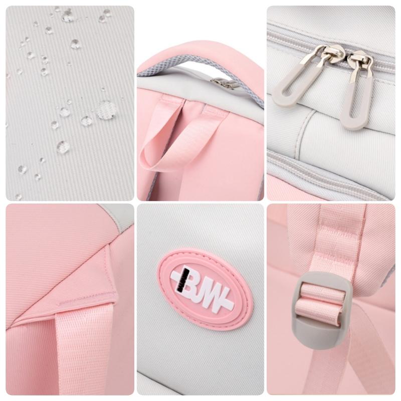 BAIJIAWEI 2025 New Fashionable Contrasting Color Schoolbags Junior High School Students Large Capacity Backpack Simple Letters Teenager Light Book Bag