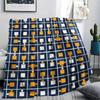 1Pc Simple Geometry Print Flannel Blanket, High quality Comfortable for All Seasons, Home Decor, Warmth and Comfort, Perfect for Christmas Gifts W23