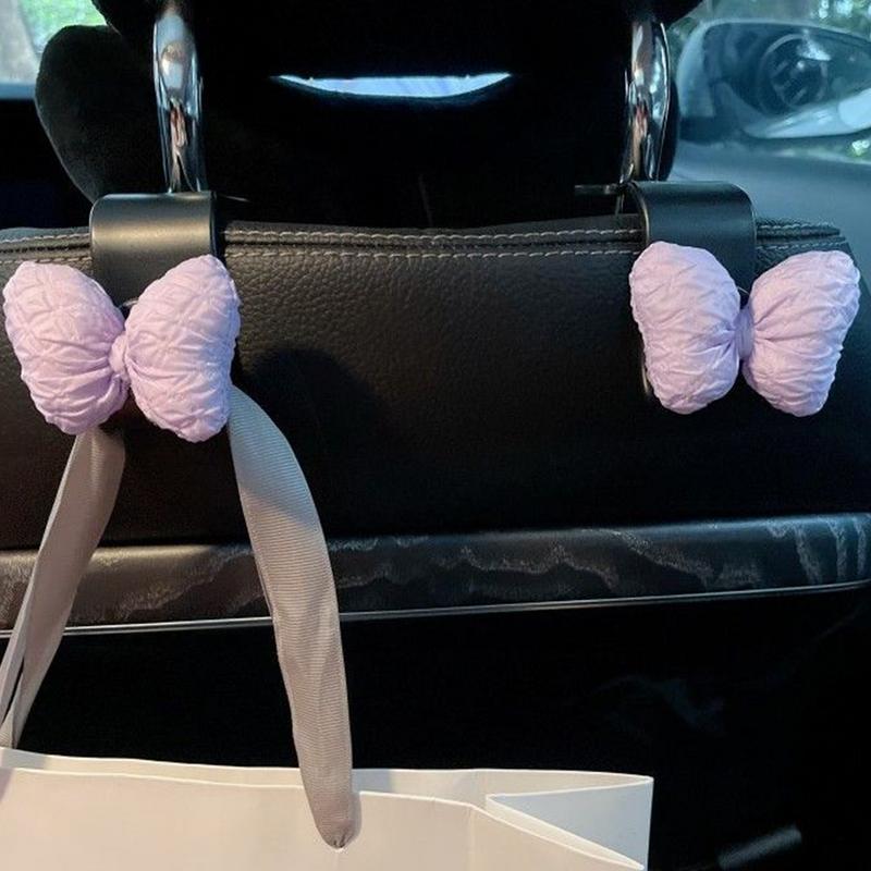 4 PCS Auto Seat Headrest Hunger Bow Tie Design Hooks Car Headrest Coat Bow Tie Hooks For Clothes Coats Bags Hats Purses