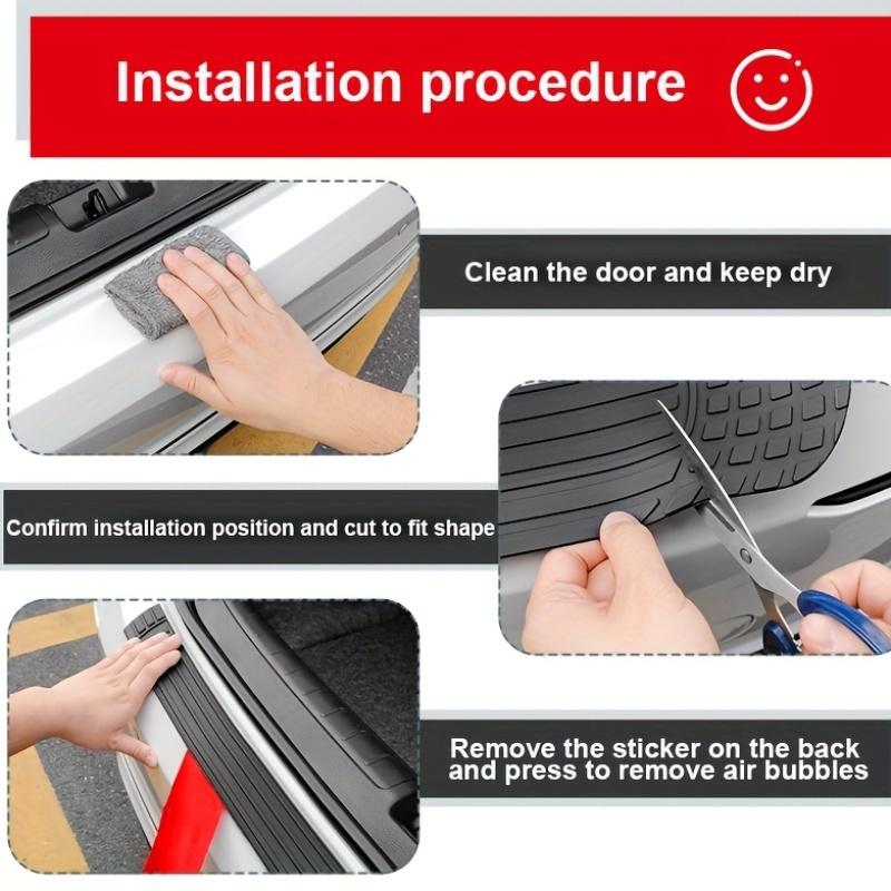 Rubber Car Trunk Bumper Guard Strip Scratch Proof Protective Trim for SUV Sedan Truck Tailgate Anti Slip Durable DIY Automotive Accessories