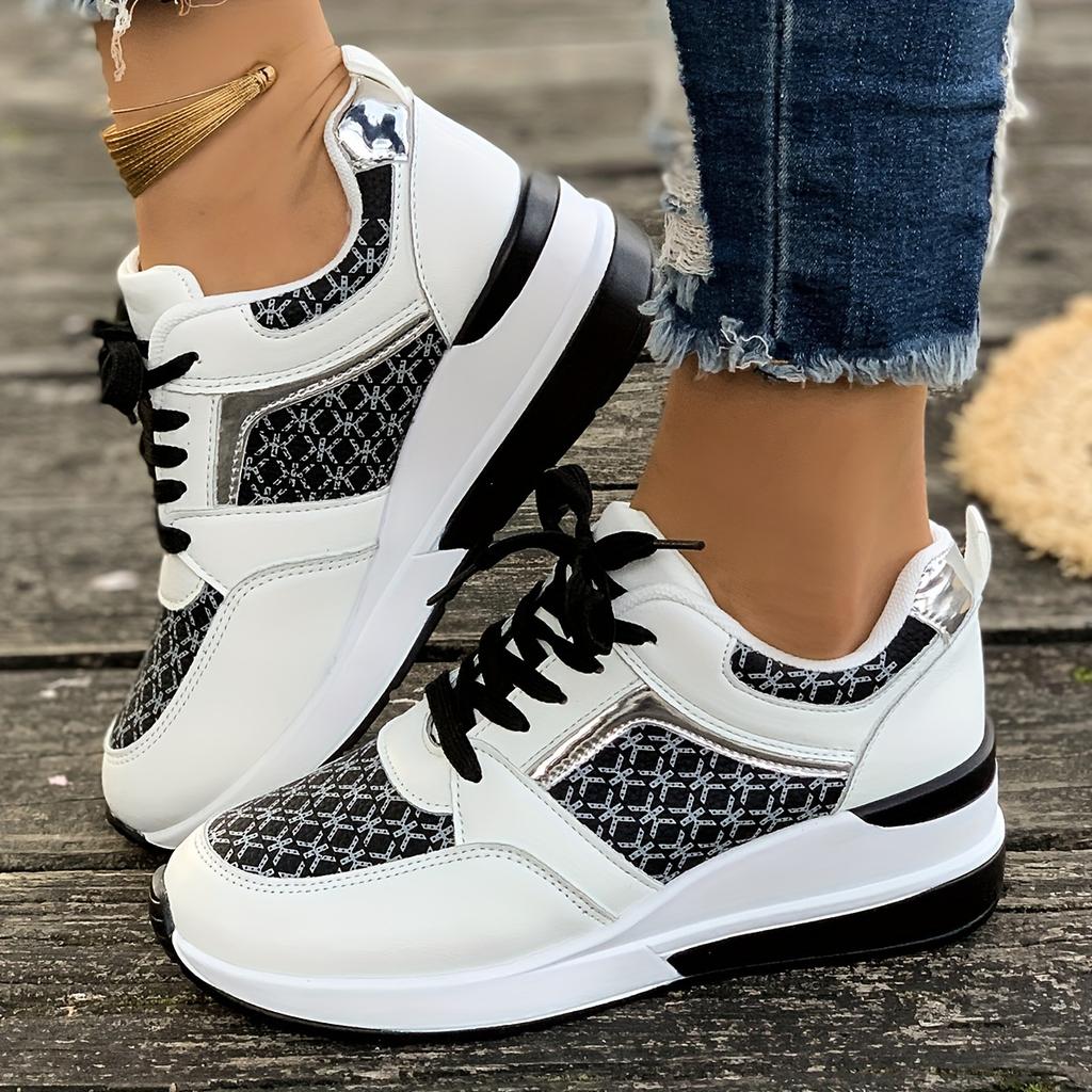 Tênis Feminino da Moda Respirável Impermeável Cunhas Vulcanizados Sapatos Mulher Tênis de Plataforma Couro Casual Tênis de Corrida Tenis Feminino