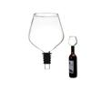 Wine glasses,Creative Lead-free Glass Red Wine Stopper Bottle with Stemless Screw-on