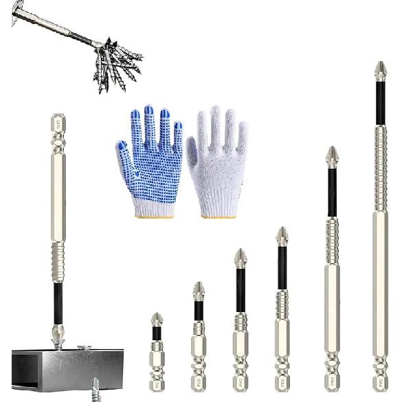 Tidepick High-Magnetic Screwdriver Drill Bit Set, Lagonshop Strong Magnetic Durability Driver Bit, Anti-Slip Magnetic Electric Screwdriver Set,