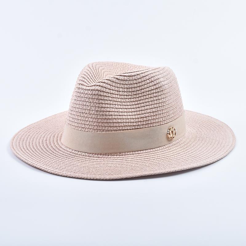 New Panama Soft Shaped Straw Hat for Women Men Summer Beach Sun Hats UV Protection Fedora Hat